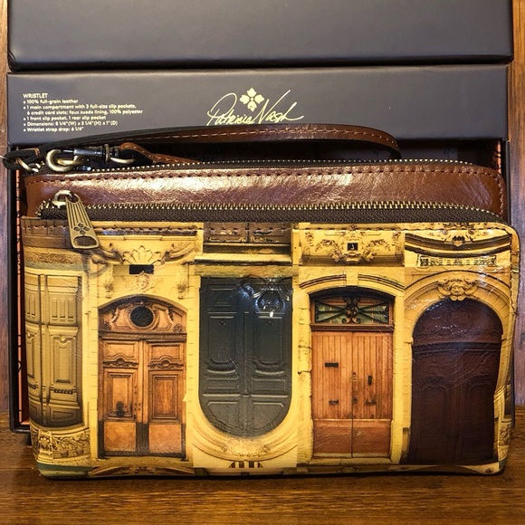 NIB-Patricia Nash-Doorways to Italy-Varone-Dual Zip Wristlet Pouch-GiftBoxed-$89 - Picture 2 of 14